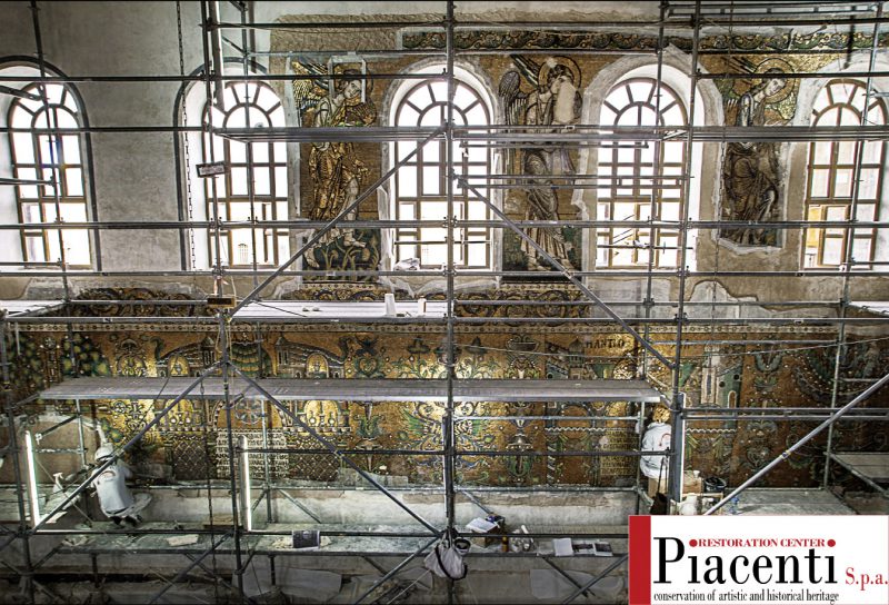 保存修復作業中のベツレヘム聖誕教会。2012年にパレスチナ自治区で初めて登録されたユネスコ世界遺産だ。