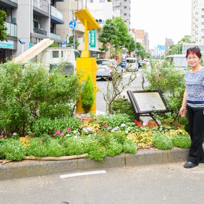 早稲田停留場をみんなで育てた四季の花でおもてなし！